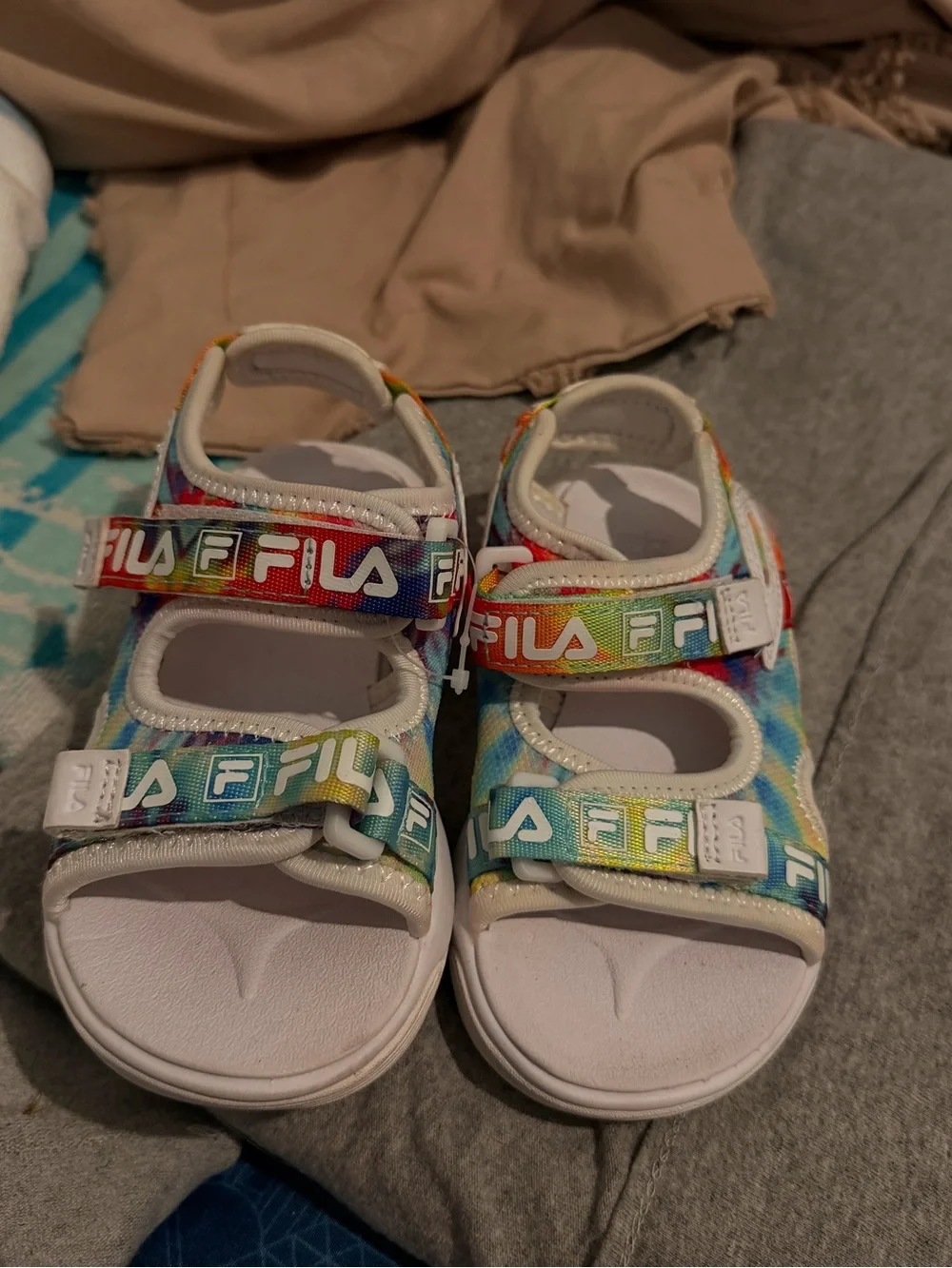FILA Kids' Rainbow Logo Sandals - Multicolor
